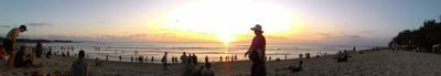 pantai Kuta - Pemandangan panorama pantai saat matahari terbenam