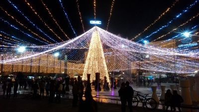 'Gran Estacion' prekybos centras - Pagrindinis įėjimas Kalėdų apšvietimas