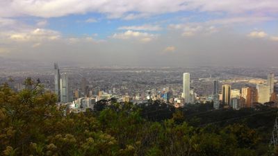 Via Monserrate hiking trail - First stop to admire the breathtaking cit view