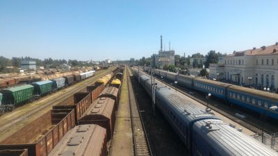 Kherson tren istasyonu - Tren istasyonu ve Kherson şehir üzerinde göster