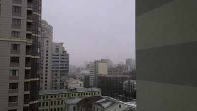 Hotel Ibis Kiev - view on the circus from the balcony in winter