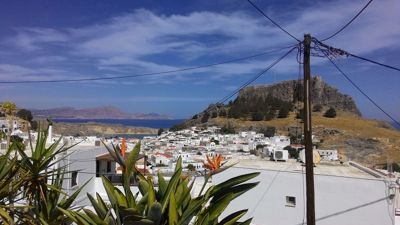 Lindos town - View from Studio terrace