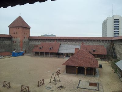 One day tour to visit 13th century Lida castle - Lida castle inside view from walkway