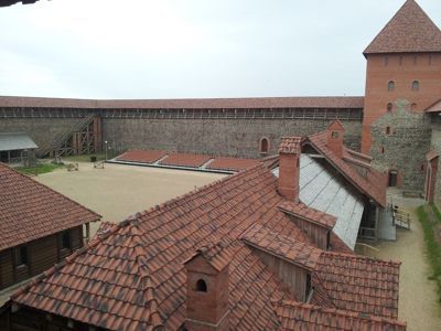 One day tour to visit 13th century Lida castle - Lida castle inside view from walkway