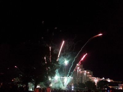 Minsk, capital of Belarus - Fireworks display in city center