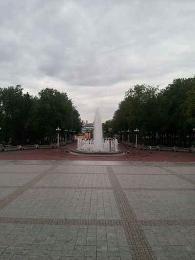 National Opera and Ballet Theatre of Belarus - View on fountains from Minsk's Opera