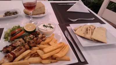 Cleopatra szálloda - Ciprus gyros az étteremben