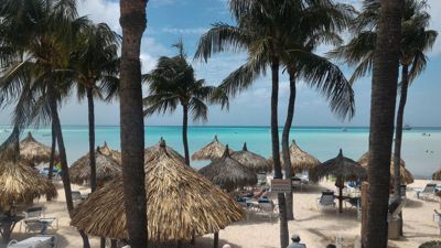 Aruba, een gelukkig eiland - Strand, palapas en de Caribische zee