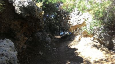 Антъни Куин хълмове - Скалист път по хълма