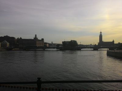 Stockholm, ibu kota Sweden - Sunset pada jambatan