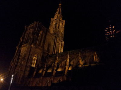 Katedra w Strasburgu - Nocny widok