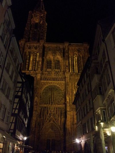 Katedra w Strasburgu - Nocny widok