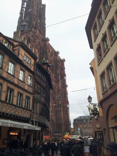 Strasbourg katedrális - Külső nézet karácsonykor