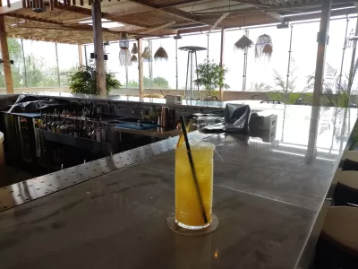 Radisson Blu Yerevan - Enjoying a tasty lemonade cocktail at the rooftop bar with panoramic view on the city